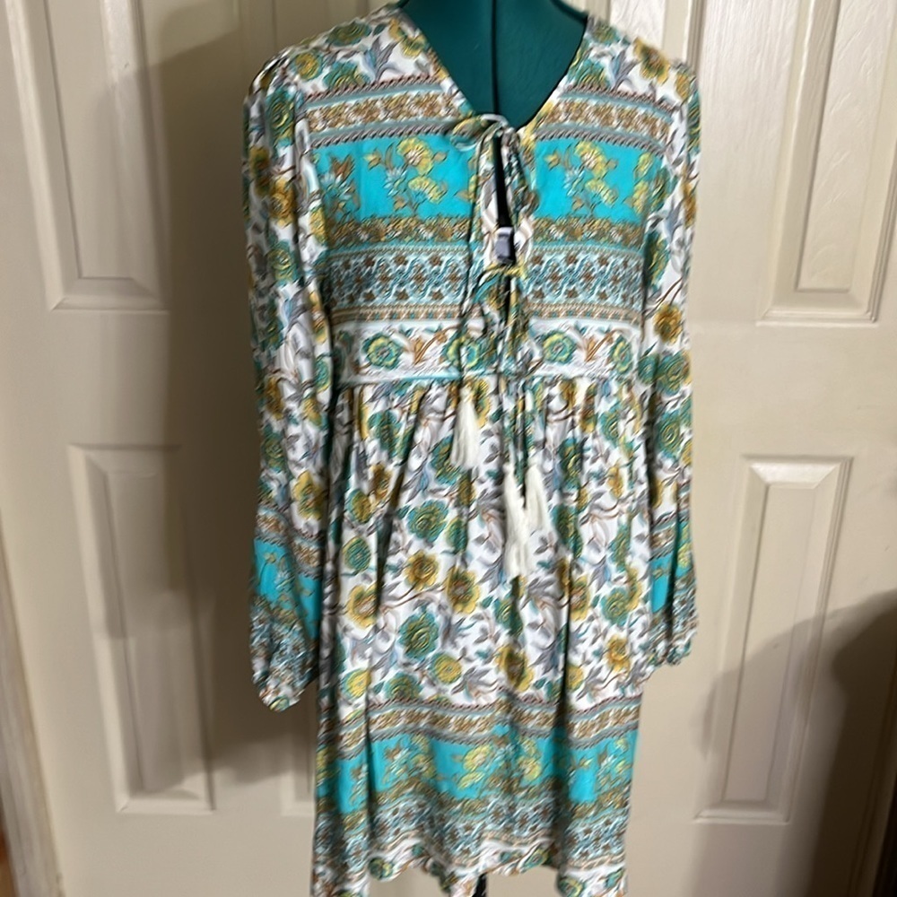 R Vivimos Boho Floral Sleeves Cottagecore Bohemian Dress (130) - Picture 2 of 9